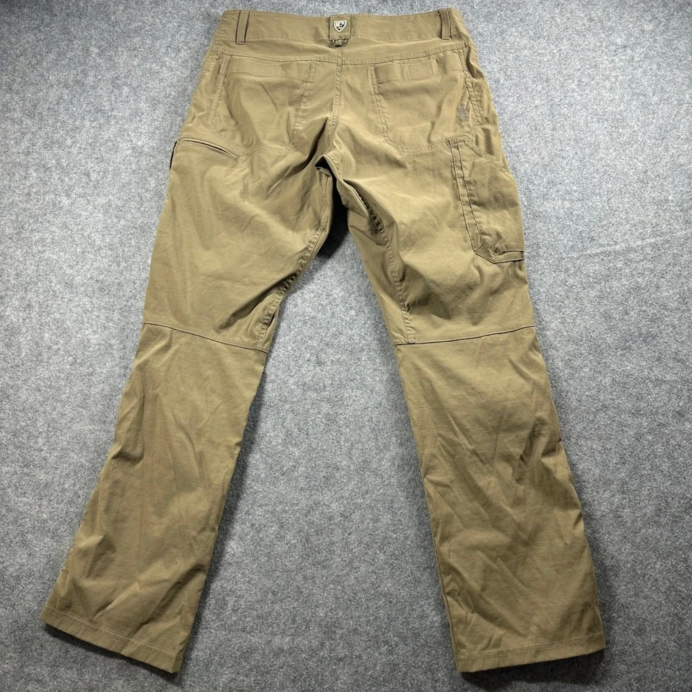 KUHL Hiking Pants 32x30 Tan Khaki Outdoor Tactical Cargo Articulated Knee Flaws
